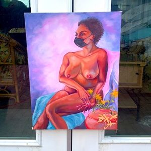 African American Abstract Nude Woman Portrait